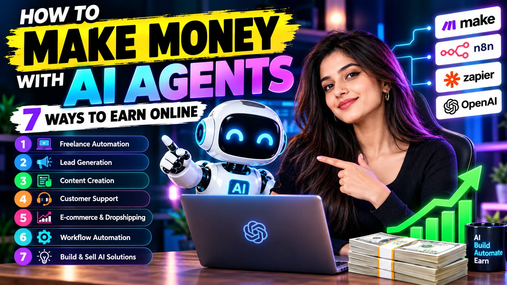 How to make money with AI agents through online services and business automation