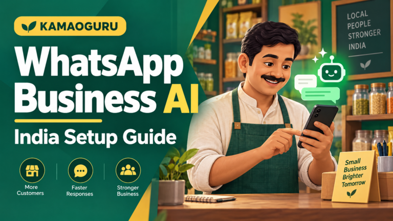 KamaoGuru thumbnail: WhatsApp Business AI setup guide for Indian small businesses